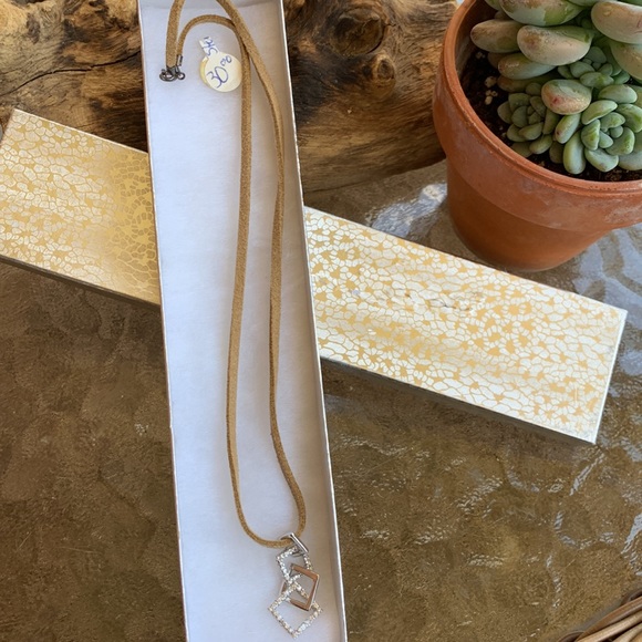 Necklace-Suede, sterling. - Picture 2 of 2